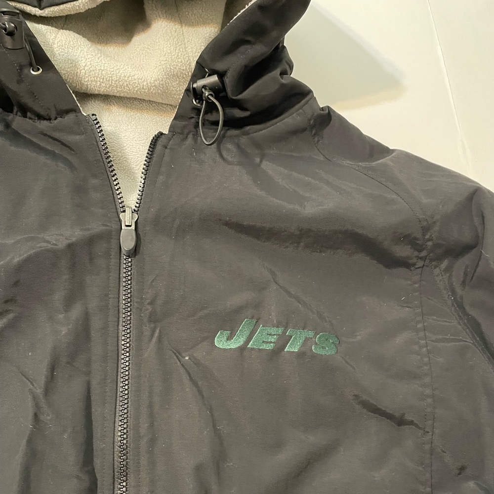 New York Jets NFL Men’s Reversible Hoodie Jacket XL Football Black/ Green NYJ - Picture 3 of 7